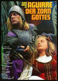 1k036 AGUIRRE, THE WRATH OF GOD German poster '72 crazy Klaus Kinski, directed by Werner Herzog!