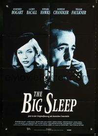 1k050 BIG SLEEP German movie poster R85 cool different image of Humphrey Bogart & Lauren Bacall!