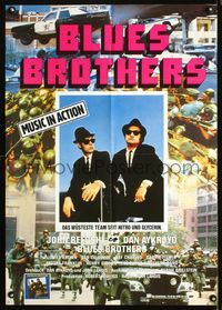 1k057 BLUES BROTHERS German movie poster '80 John Belushi, Dan Aykroyd, cool different image!