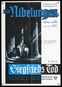 1k026 DIE NIEBELUNGEN: SIEGFRIED German 17x24 movie poster R60s Fritz Lang, ancient folk hero!