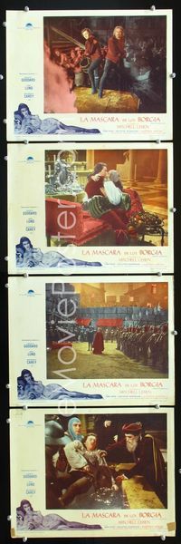1k539 BRIDE OF VENGEANCE 4 Spanish/U.S. movie lobby cards '49 Paulette Goddard, John Lnud, Macdonald Carey