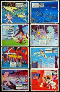 1k286 ASTROBOY CONTRA EL PLANETA DEL DIABLO 8 South American movie lobby cards '70s Japanese sci-fi cartoon