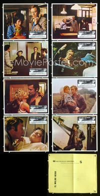 1k295 BLACK WINDMILL 8 Mexican movie lobby cards '74 Michael Caine, Donald Pleasence, Don Siegel