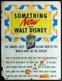 1m241 BAMBI top 2/3 three-sheet movie poster '42 Walt Disney cartoon deer classic!