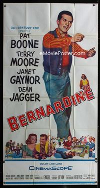 1m253 BERNARDINE three-sheet movie poster '57 Pat Boone, Terry Moore, Janet Gaynor, Dean Jagger