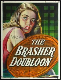 1m272 BRASHER DOUBLOON top 2/3 three-sheet '47 great close up stone litho artwork of Nancy Guild!