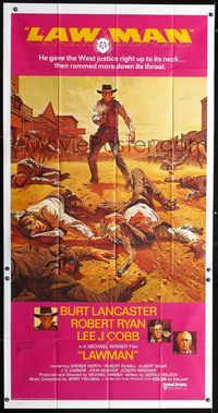 1m451 LAWMAN int'l three-sheet poster '71 Burt Lancaster, Robert Ryan, Lee J. Cobb, Michael Winner