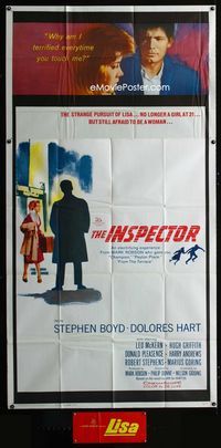 1m455 LISA three-sheet movie poster '62 Stephen Boyd, Dolores Hart, The Inspector!