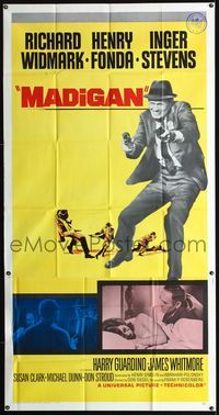 1m468 MADIGAN int'l three-sheet poster '68 Richard Widmark with two guns, Henry Fonda, Don Siegel