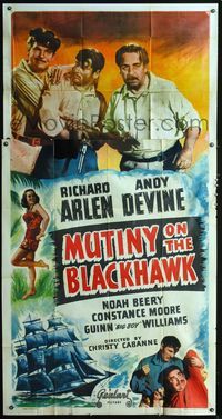 1m483 MUTINY ON THE BLACKHAWK 3sh R48 Richard Arlen, Andy Devine, Noah Beery,sexy Constance Moore!