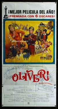 1m494 OLIVER Spanish/U.S. three-sheet poster '69 Charles Dickens, Mark Lester, Shani Wallis, Carol Reed