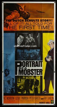1m514 PORTRAIT OF A MOBSTER 3sheet '61 full-length image of Vic Morrow as gangster Dutch Schultz!
