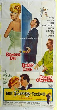 1m600 THAT FUNNY FEELING 3sh '65 sexy naked Sandra Dee wearing only a towel, Bobby Darin, O'Connor