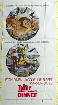 1m602 THIEF WHO CAME TO DINNER int'l 3sh '73 Ryan O'Neal,Jacqueline Bisset,completely different art!