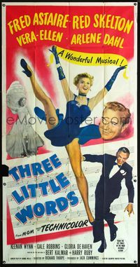 1m604 THREE LITTLE WORDS 3sh '50 art of Fred Astaire, Red Skelton & super sexy dancing Vera-Ellen!