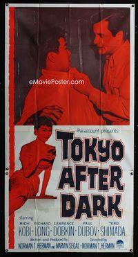 1m612 TOKYO AFTER DARK three-sheet poster '59 Richard Long kills first and asks questions later!