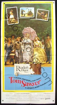 1m613 TOM SAWYER three-sheet movie poster '73 young Jodie Foster in Mark Twain's classic story!