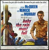1m003 BABY THE RAIN MUST FALL 6sh '65 Steve McQueen gets in trouble & gets under Lee Remick's skin!