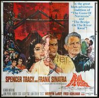 1m008 DEVIL AT 4 O'CLOCK 6sheet '61 best Howard Terpning artwork of Spencer Tracy & Frank Sinatra!
