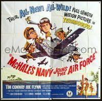1m019 McHALE'S NAVY JOINS THE AIR FORCE 6sheet '65 Tim Conway, great wacky flying military ship art!