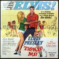 1m028 TICKLE ME six-sheet poster '65 great life-sized image of Elvis Presley & sexy Julie Adams!