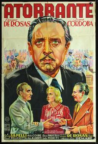 1m046 ATORRANTE Argentinean poster '39 cool artwork of crooked attorney in courtroom by Venturi!