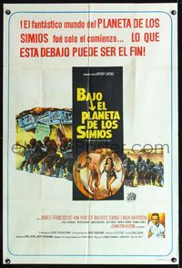 1m057 BENEATH THE PLANET OF THE APES Argentinean movie poster '70 James Franciscus, sci-fi sequel!