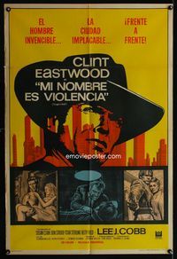 1m069 COOGAN'S BLUFF Argentinean movie poster '68 Clint Eastwood in New York City, Don Siegel