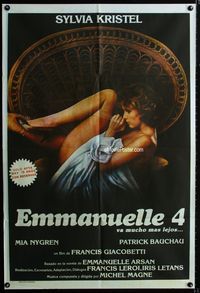 1m076 EMMANUELLE 4 Argentinean movie poster '84 super sexy Sylvia Kristel barely covered!
