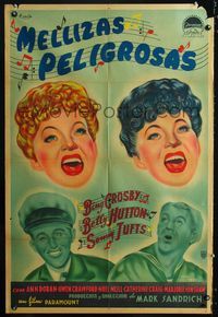 1m090 HERE COME THE WAVES Argentinean '44 art of Navy sailor Bing Crosby & Betty Hutton singing!