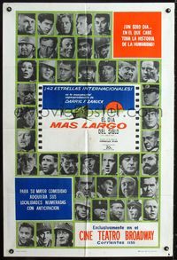 1m116 LONGEST DAY Argentinean movie poster '62 images of John Wayne & the all-star cast!