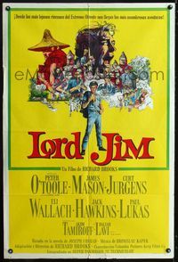 1m117 LORD JIM Argentinean movie poster '65 Peter O'Toole, James Mason, Curt Jurgens, Eli Wallach