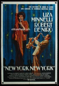 1m131 NEW YORK NEW YORK Argentinean poster '77 Robert De Niro plays sax while Liza Minnelli sings!