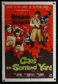 1m137 ON THE BEAT Argentinean movie poster '62 Scotland Yard detective Norman Wisdom!