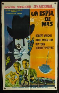 1m138 ONE SPY TOO MANY Argentinean poster '66 Robert Vaughn, David McCallum, The Man from UNCLE!