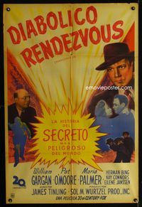 1m152 RENDEZVOUS 24 Argentinean movie poster '46 the story of the HOTTEST secret in the world!