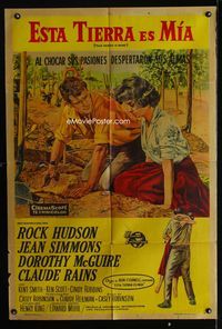 1m198 THIS EARTH IS MINE Argentinean '59 Rock Hudson, Jean Simmons, Dorothy McGuire, Claude Rains