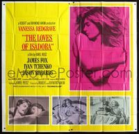 1m018 LOVES OF ISADORA 6sheet '69 super sexy naked Vanessa Redgrave covering herself with just arms!