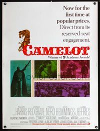1n102 CAMELOT Thirty by Forty poster '68 Richard Harris, Vanessa Redgrave, now at popular prices!