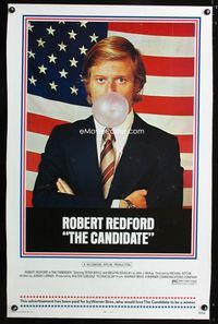 1n103 CANDIDATE Thirty by Forty movie poster '72 Robert Redford blowing chewing gum bubble!