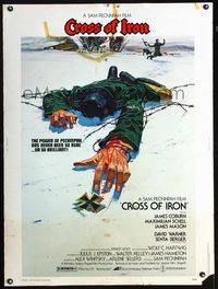 1n110 CROSS OF IRON Thirty by Forty '77 Sam Peckinpah, cool Robert Tanenbaum art of fallen soldier!