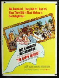 1n124 HAPPY THIEVES Thirty by Forty movie poster '62 cool artwork of Rita Hayworth & Rex Harrison!