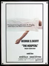 1n135 HOSPITAL Thirty by Forty poster '71 George C. Scott, Paddy Chayefsky, creepy dead body image!