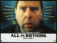 1n004 ALL OR NOTHING DS British quad poster '02 directed by Mike Leigh, close up of Timothy Spall!