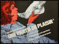 1n066 PLEASURE PARTY British quad movie poster '75 Claude Chabrol, wild foot fetish sex artwork!