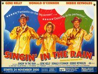 1n077 SINGIN' IN THE RAIN advance British quad R2000 Gene Kelly, Donald O'Connor, Debbie Reynolds