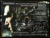 1n080 SPIDER DS British quad movie poster '02 David Cronenberg, Ralph Fiennes, cool web image!