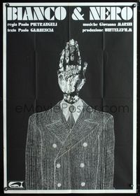 1o003 BIANCO & NERO Italian 1sh '75 really cool artwork of man in suit with hand for a head by Peg!
