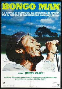 1o004 BONGO MAN Italian one-sheet poster '81 super close up of reggae singer Jimmy Cliff performing!