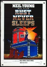 1o016 RUST NEVER SLEEPS Italian 1sh '79 Neil Young, rock and roll art by David Weisman & Jim Evans!